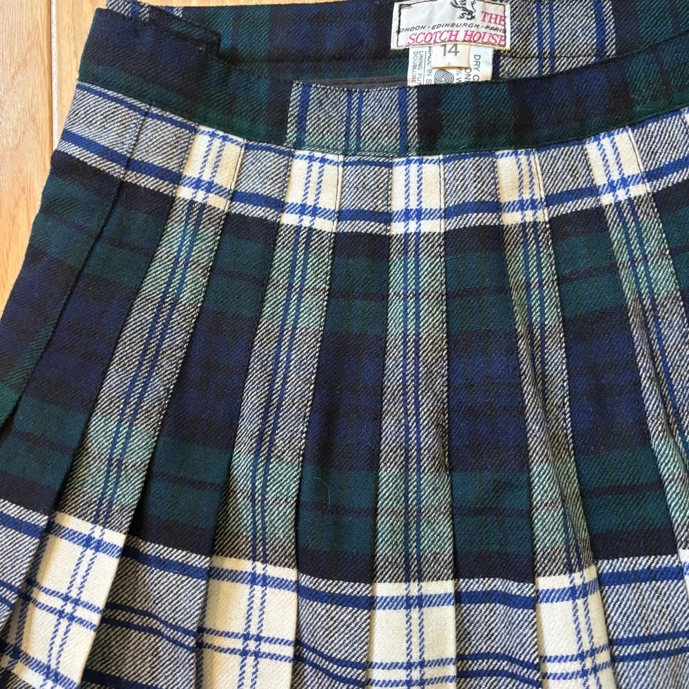Vintage The Scotch House Wool Plaid Pleated Buckle Accent Wrap Style Skirt - Picture 2 of 10